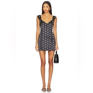 Frankie's Bikinis Black and White Polka Dot Mini Dress